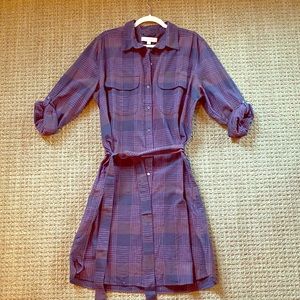 NWT: Ann Taylor Loft Purple Flannel Print Dress
